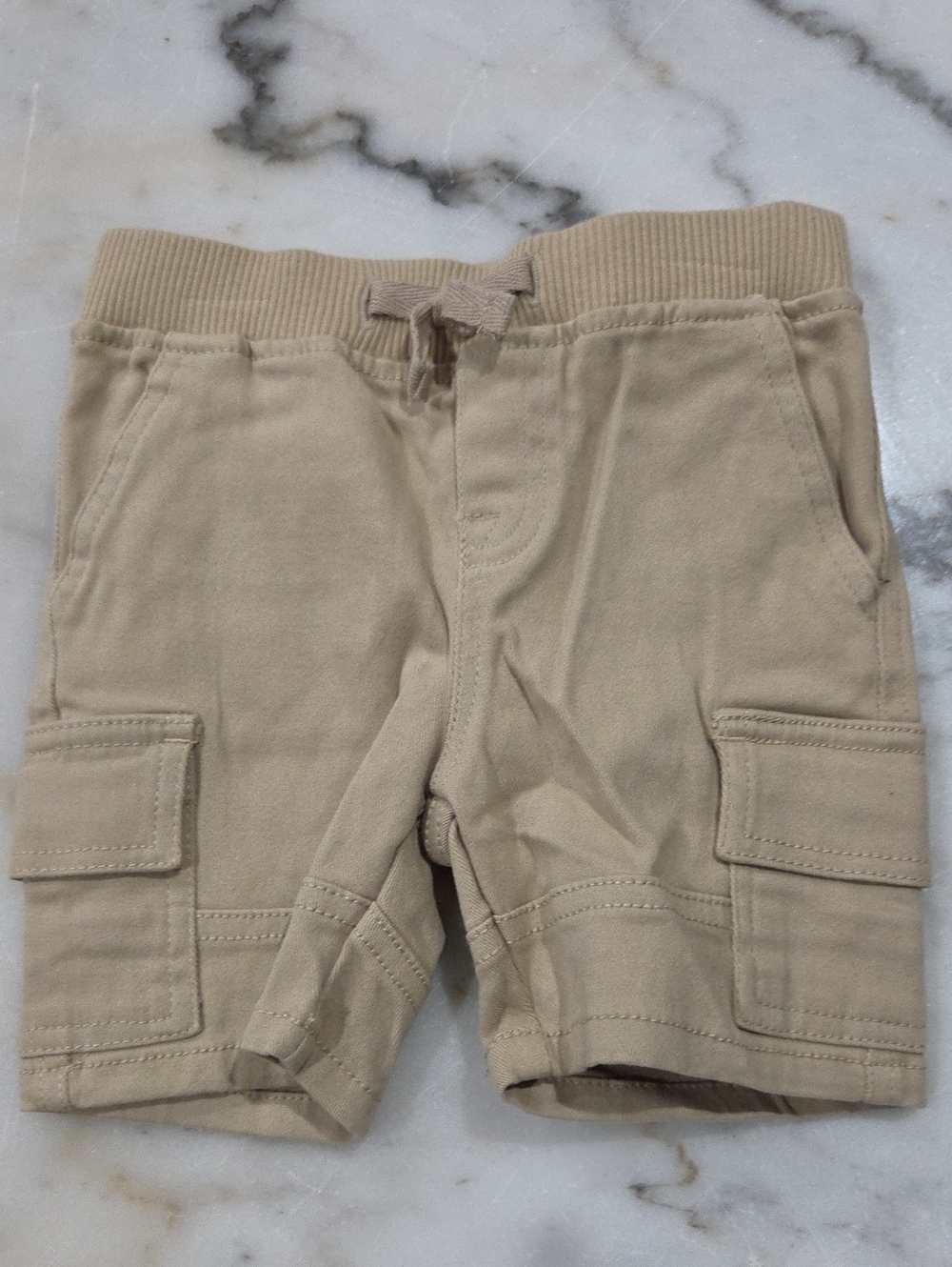 7 For All Mankind Kids Cargo Shorts - Beige Comfort Fit